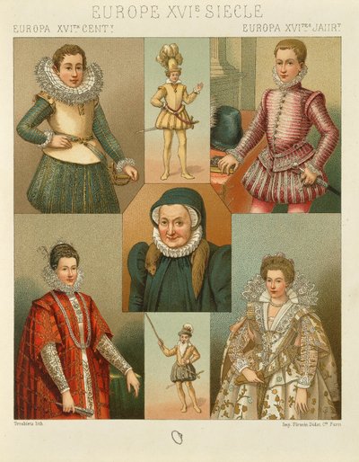 "Le Costume Historique" (La Historia Completa del Traje) por Auguste Racinet, Volumen IV de Albert Charles August Racinet