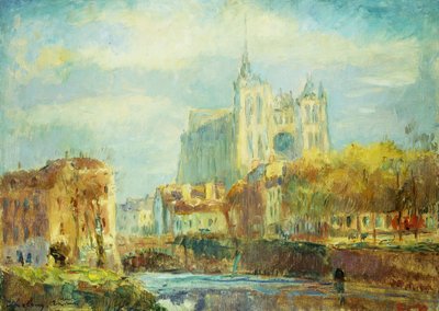 Catedral de Amiens en sol de otoño, 1910 de Albert Charles Lebourg