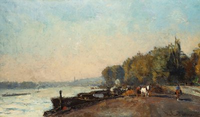 En el puente de Suresnes en otoño de Albert Charles Lebourg