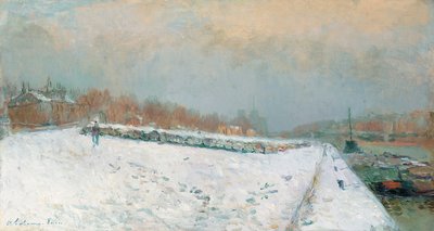 Puerto de Bercy, en invierno de Albert Charles Lebourg
