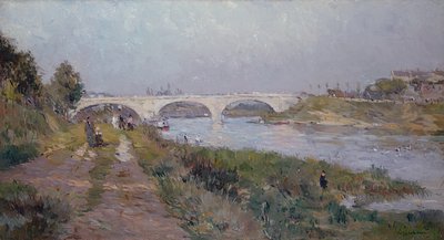 El Puente sobre el Marne en Charenton de Albert Charles Lebourg