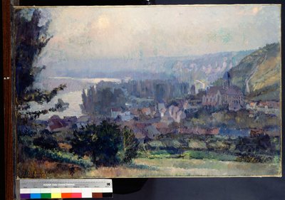 Vista de Vetheuil, atardecer, 1897 de Albert Charles Lebourg