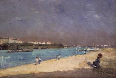 Vista de las Afueras de París desde el Pont National, 1882 de Albert Charles Lebourg