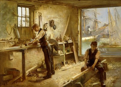 El taller del carpintero de barcos de Albert Chevallier Tayler