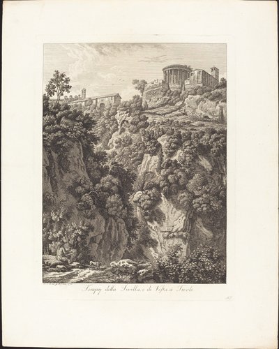 Templos de Sibila y Vesta en Tívoli de Albert Christoph Dies