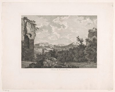 Termas de Caracalla Terme di Caracalla (título sobre objeto) Folletos grabados pintorescamente de Italia (título de la serie) de Albert Christoph Dies