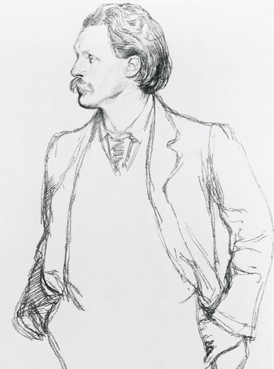 Retrato de George Gissing, novelista inglés de Albert Daniel Rutherston