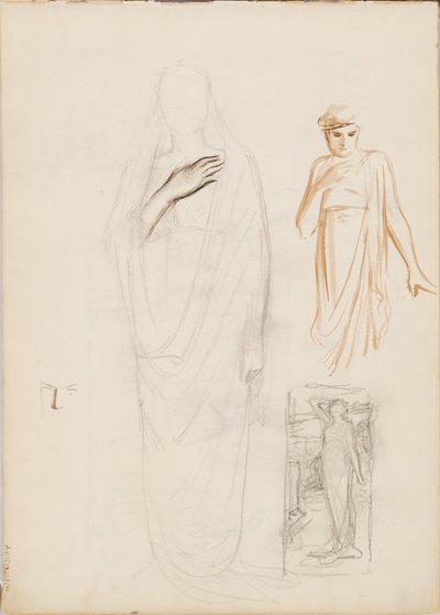 Aino Ackté como Alcestis, boceto de Albert Edelfelt