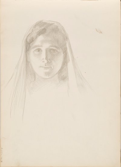 Aino Ackté como Alcestis, boceto del rostro de Albert Edelfelt