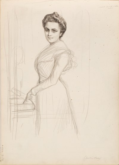 Camille Vallery-Radot, boceto para retrato de Albert Edelfelt