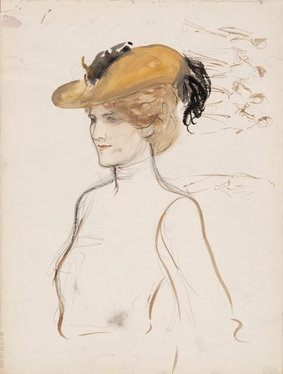 Mujer con sombrero de Albert Edelfelt