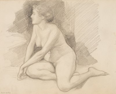 Sentarse desnudo de Albert Edelfelt