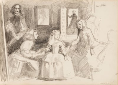Las Meninas, boceto según Diego Velázquez de Albert Edelfelt