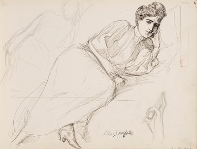 Mujer descansando de Albert Edelfelt