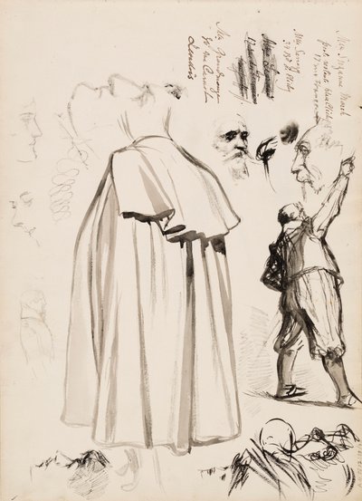 Figuras masculinas, rostros de Albert Edelfelt