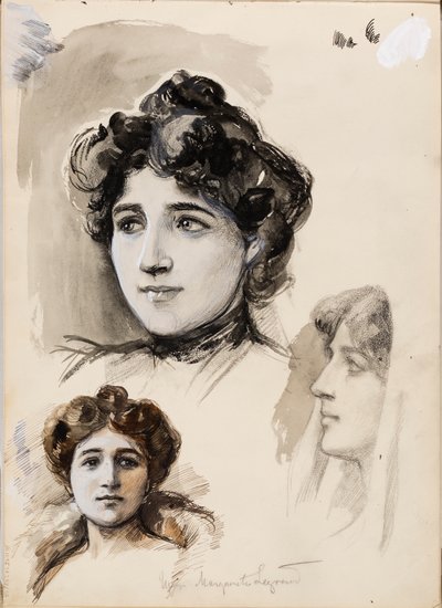 Mme Marguerite Legrand, bocetos de Albert Edelfelt
