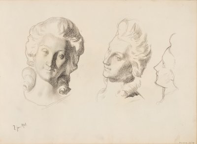 Máscaras, boceto / 1700 (Rokokoo), boceto de Albert Edelfelt
