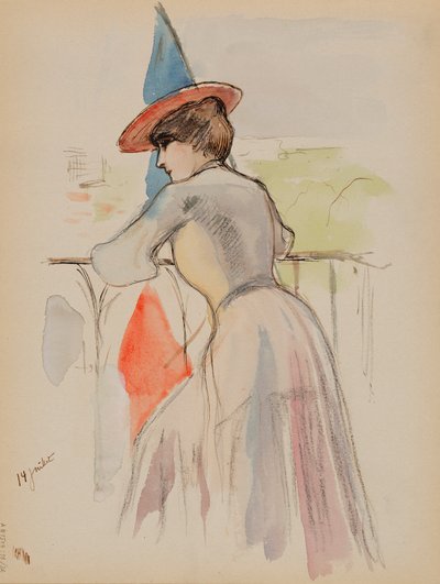 Mujer en el balcón de Albert Edelfelt