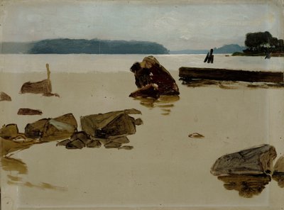 Mar abierto frente a Haikko, estudio para «Niños jugando en la orilla» de Albert Edelfelt