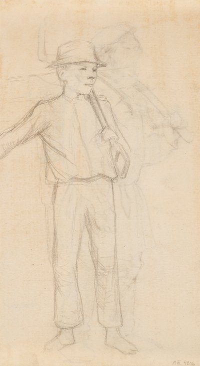 Niño, posiblemente un boceto para un cuadro de Veräjällä de Albert Edelfelt