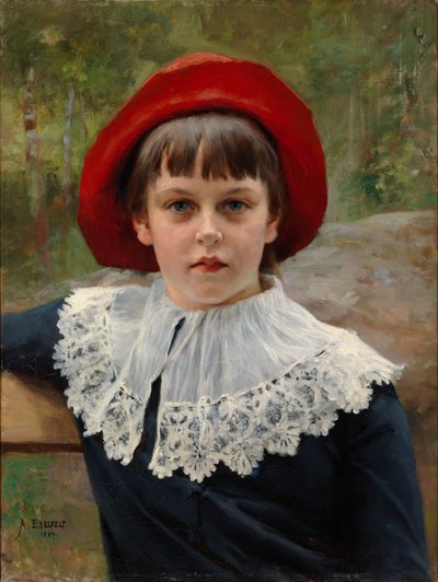 Retrato de Berta Edelfelt, hermana del artista de Albert Edelfelt