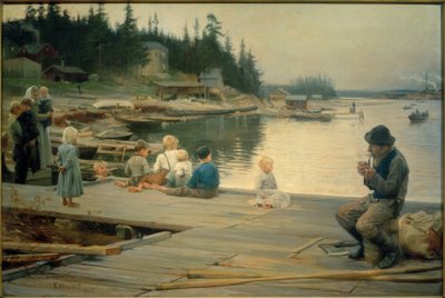 Tarde de verano en el astillero de Hammar de Albert Gustaf Aristides Edelfelt