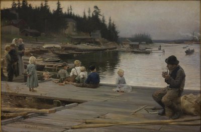 Tarde de verano en el astillero de Hammar de Albert Gustaf Aristides Edelfelt