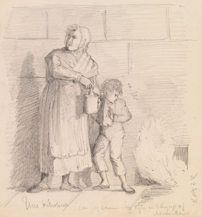 «Una Pétroleuse», boceto basado en una litografía de Adrien Marie de Albert Edelfelt