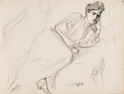 Mujer descansando de Albert Edelfelt