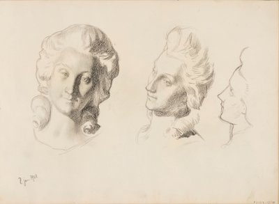 Máscaras, boceto / 1700 (Rokokoo), boceto de Albert Edelfelt