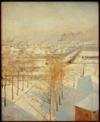 París nevado de Albert Gustaf Aristides Edelfelt