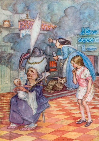 Ilustración para Alicia en el País de las Maravillas (litografía en color) de Albert Edward Jackson