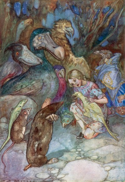 Ilustración para Alicia en el País de las Maravillas (litografía en color) de Albert Edward Jackson