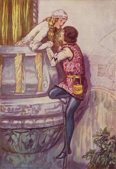 Shakespeare: Romeo y Julieta (litografía en color) de Albert Edward Jackson