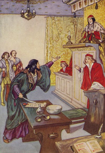 Shakespeare: El mercader de Venecia (litografía en color) de Albert Edward Jackson