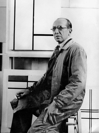 Piet Mondrian en su estudio de 26 avenue du Depart de Albert Eugene Gallatin