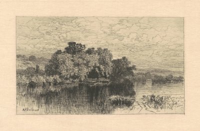 Estanque del molino en Windsor, Connecticut de Albert F. Bellows