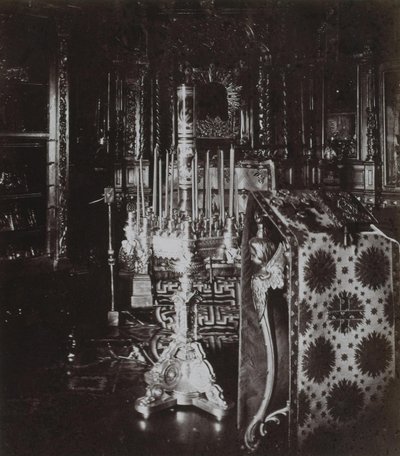 Capilla de la casa en la cabaña de Pedro el Grande en San Petersburgo, 1872 de Albert Felisch