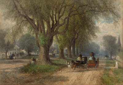 Domingo en Nueva Inglaterra, c.1876 (acuarela) de Albert Fitch Bellows