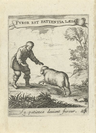 paisaje con hombre y ovejas Emblemas de amor moralizantes (título de la serie) Devises et emblesmes d