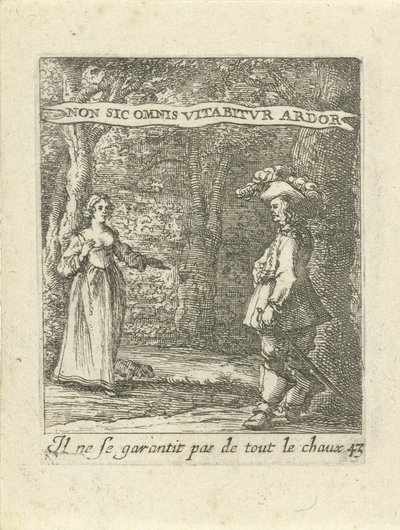 hombre y mujer en el bosque Emblemas de amor moralizantes (título de la serie) Devises et emblesmes d