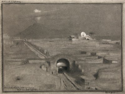 Una carretera silenciosa, Pompeya, c.1904 (acuarela) de Albert Goodwin