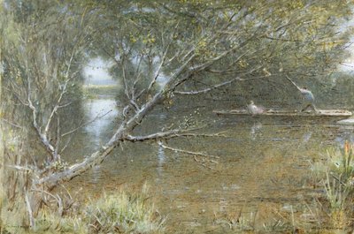 Un remanso del Támesis, c.1860-c.1932 de Albert Goodwin