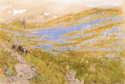 Una vista alpina de Albert Goodwin