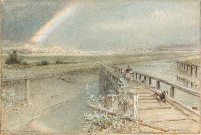 Arundel desde el puente del ferrocarril de Ford (acuarela) de Albert Goodwin