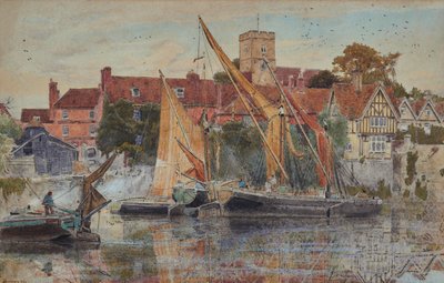 Aylesford en el Medway de Albert Goodwin