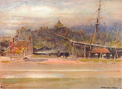 Astillero de constructores de barcos, Rye, 1910 de Albert Goodwin