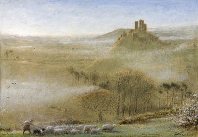 Castillo de Corfe, mañana de mayo, c.1860-c.1932 de Albert Goodwin