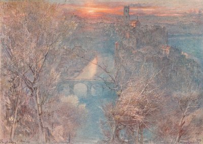 Friburgo, Suiza: Amanecer, 1900, 1923 de Albert Goodwin