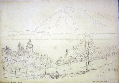 Lago Thun, Oberhofen de Albert Goodwin
